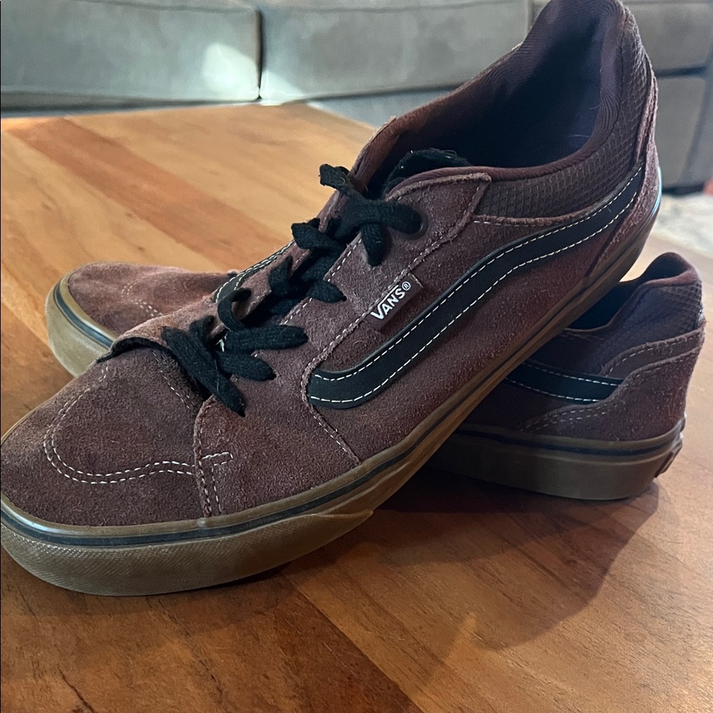 Vans Men's Chocolate/Maroon Suede Sneakers